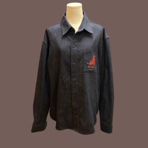 Al’s Attire Denim Shirt | Embroidered Red Lab | Size L | Artisan-Made